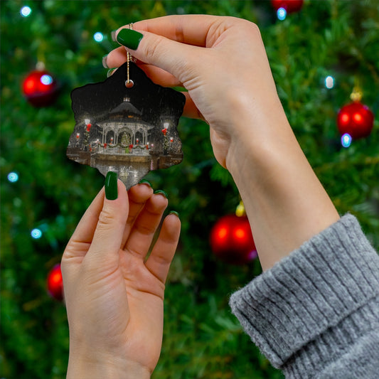 Ligonier Diamond in the Snow Porcelain Ornament (available in circle, star, heart, and snowflake)