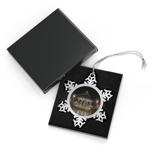 Ligonier Diamond in the Snow Pewter Snowflake Ornament