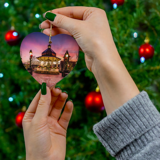 Ligonier Diamond Pink Sunset Porcelain Ornament (available in circle, star, heart, and snowflake)